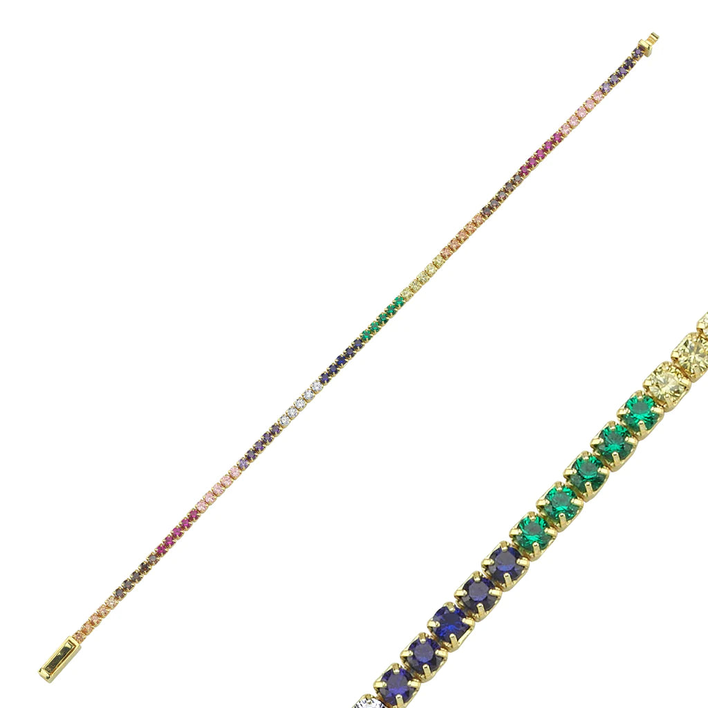 Colourful Tennis Chain Bracelet - XMERALDA 