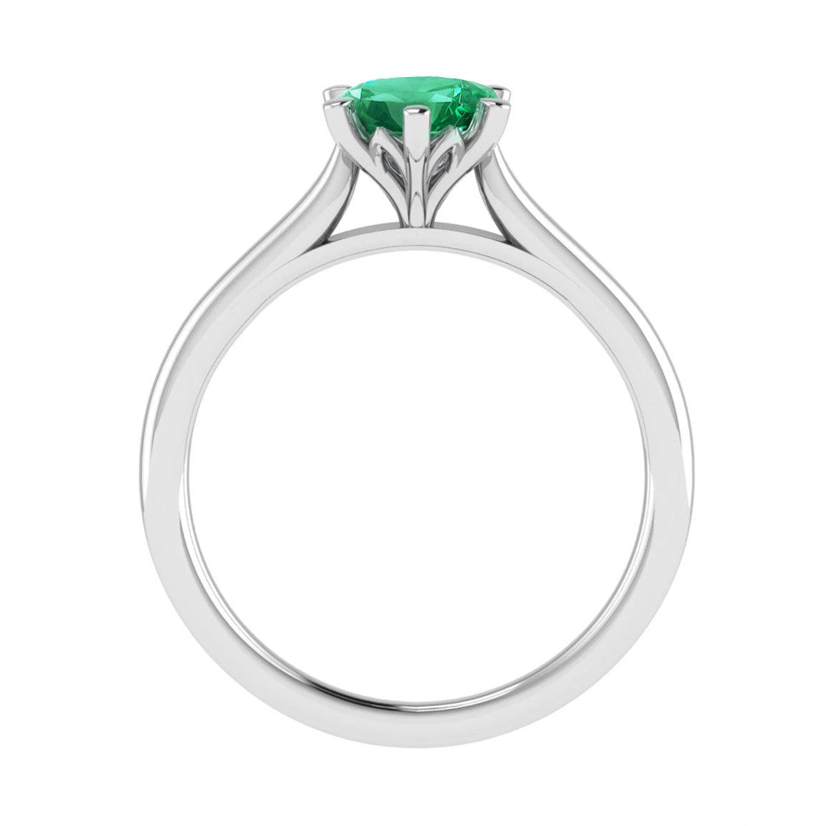 Six-Claw Solitaire Engagement Ring in 18k Gold - XMERALDA