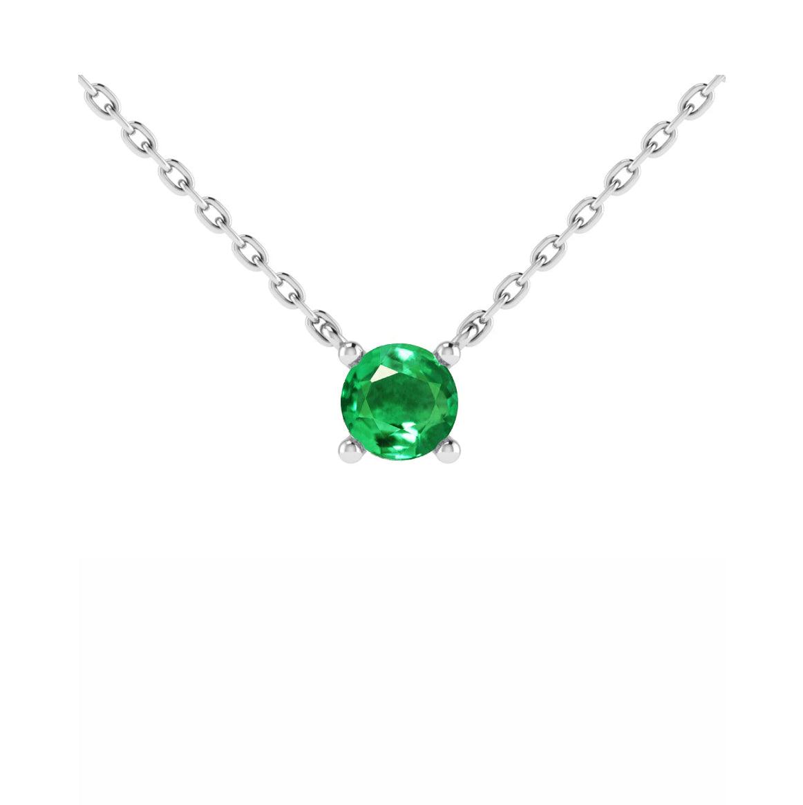 Floating Emerald Pendant in 18k Gold - XMERALDA 