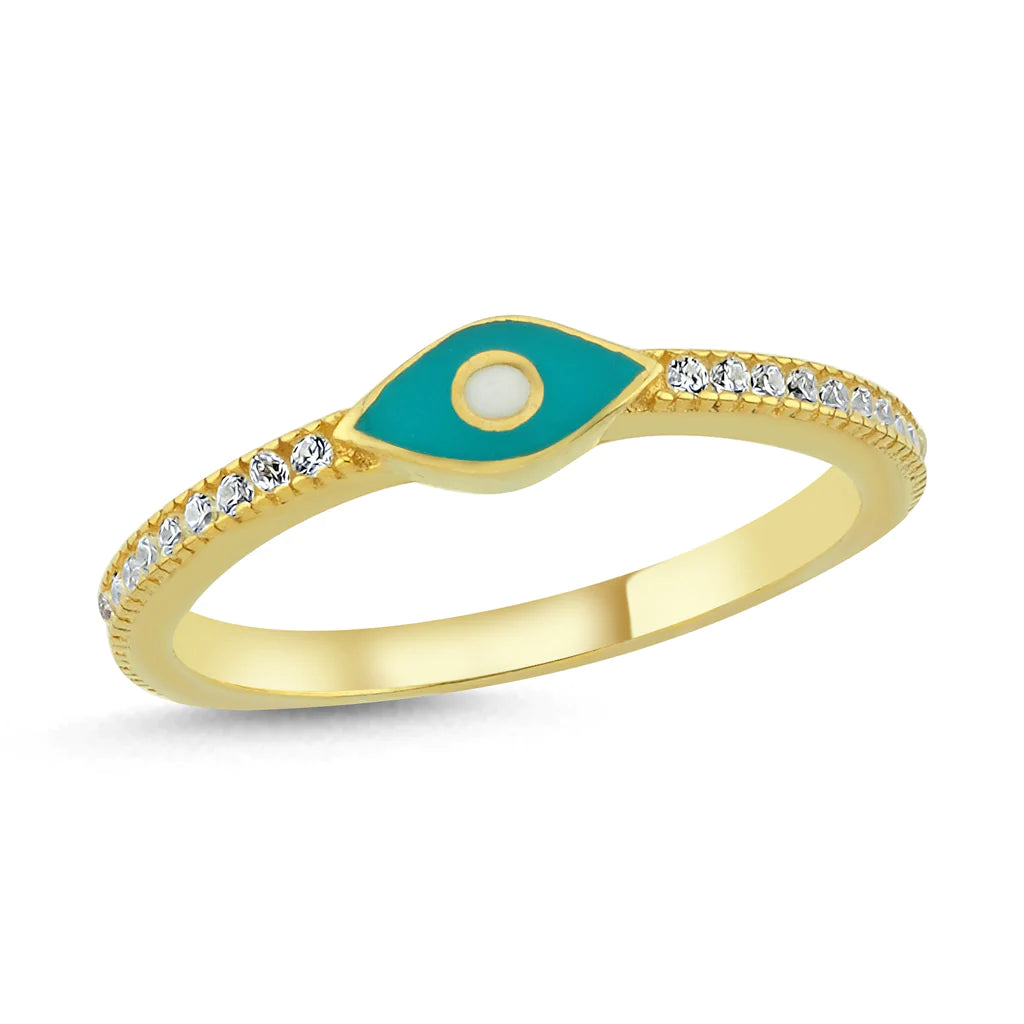 Turquoise Enamel Eye Ring - XMERALDA 