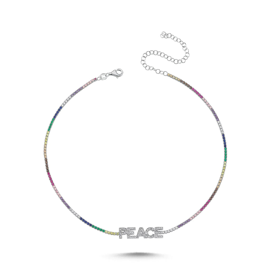 Colourful Tennis Peace Necklace - XMERALDA 