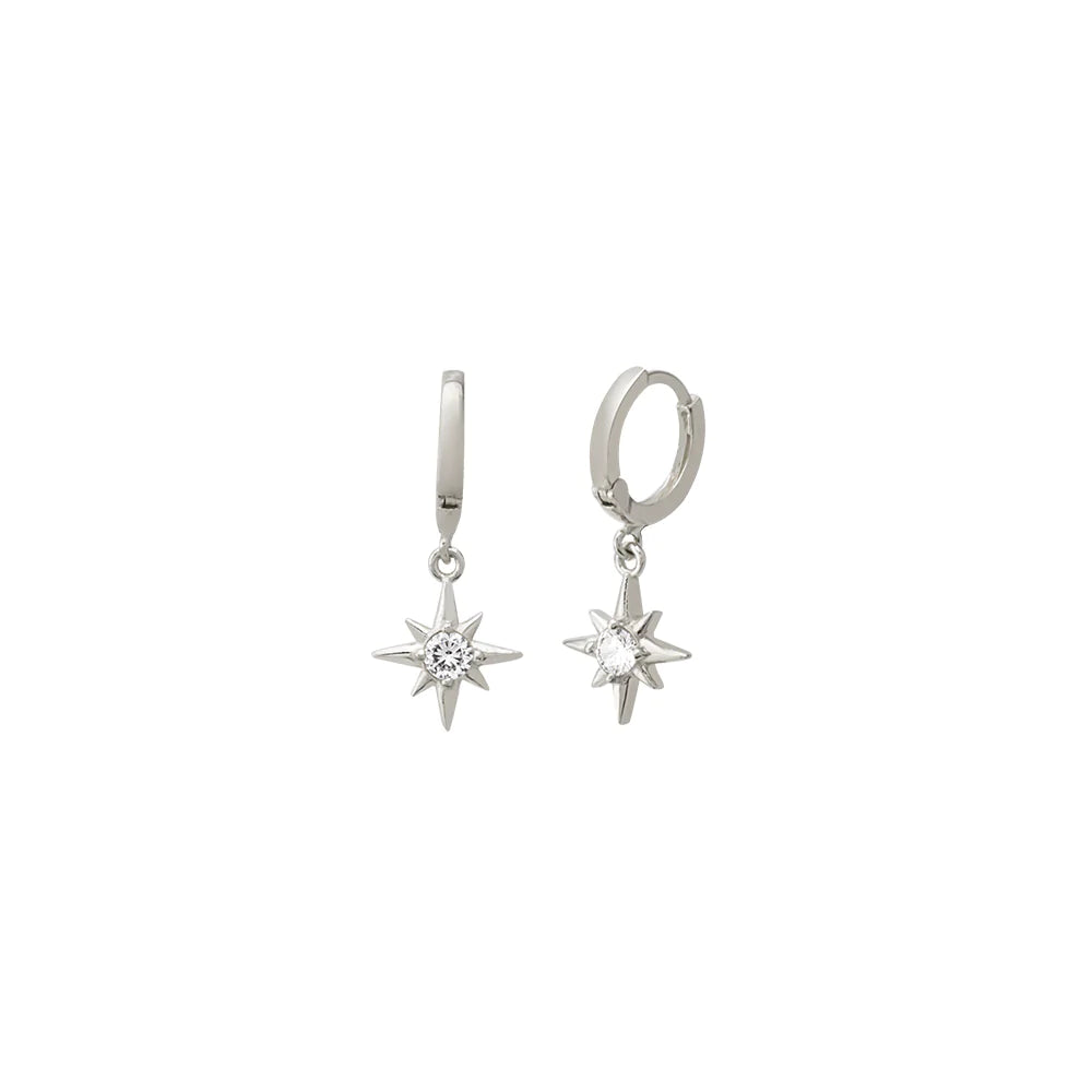 White Zirconia NorthStar Clip-On Earrings - XMERALDA 