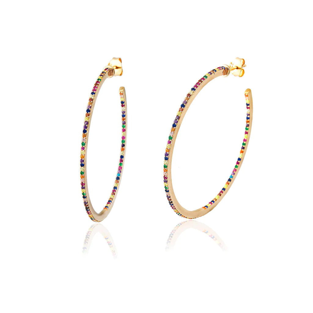 Colourful Hoop Earring 925 Sterling Silver - XMERALDA 