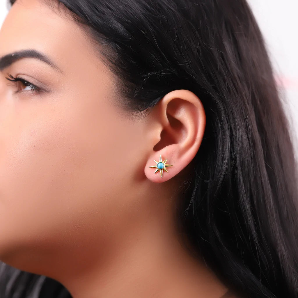 Turquoise Stone NorthStar Earrings - XMERALDA 